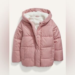 Old Navy Sherpa-Lined Hooded Puffer Jacket for Girls